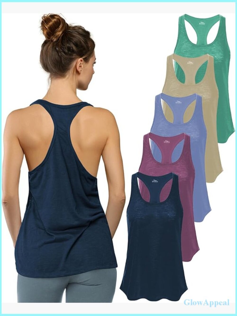 5 Pack Flowy Racerback Tank Tops Lightweight Active Wear S-3xl